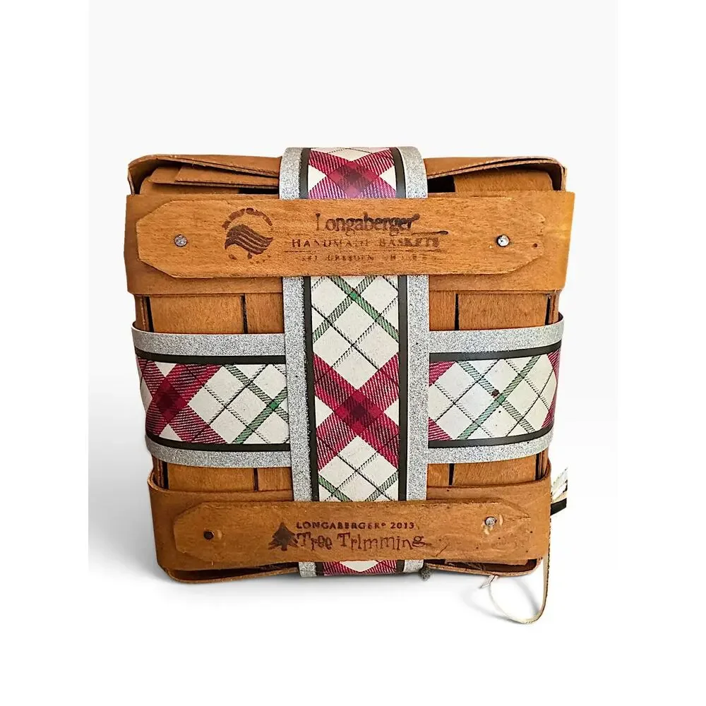 Longaberger 2013 Small Plaid Tidings Tree Trimming Christmas Basket